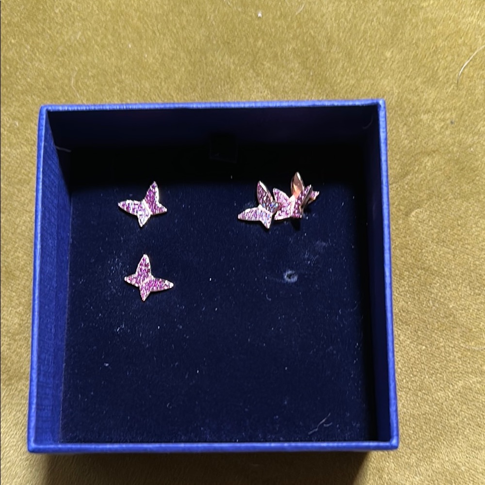 Pink Butterfly Earrings